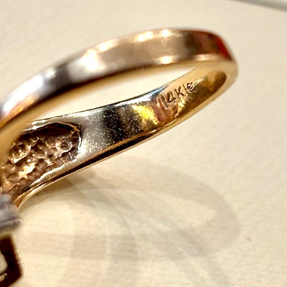 Genuine Vintage 1985 Diamond and Ruby Ring Set in 14k Gold Gorgeous Ring Size 6 - Picture 8 of 8